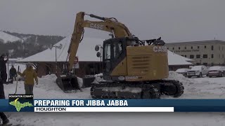 Crews finish course for Jibba Jabba event in Houghton [upl. by Airdnaed]