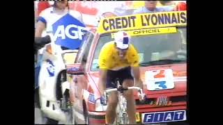 1995 Tour De France  Marco Pantani Miguel Induráin  LE GRAND  BORNAND  LA PLAGNE  English [upl. by Nniuq589]