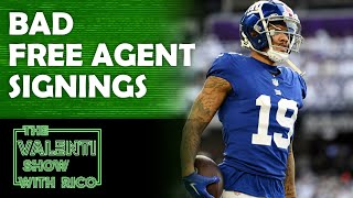 Awful NFL Free Agent Signings  The Valenti Show with Rico [upl. by Ainyt511]