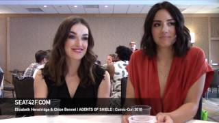 Elizabeth Henstridge amp Chloe Bennet AGENTS OF SHIELD Interview Comic Con 2016 [upl. by Peta276]