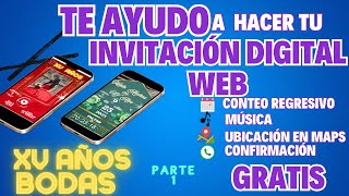 🎀 hacer una INVITACIÓN DIGITAL💌❓ TE AYUDO A HACER LA TUYA  PARTE 1 [upl. by Narok]