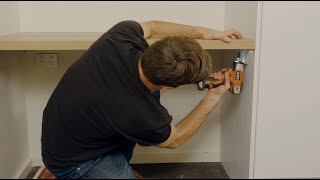 how to create a floating desk and open shelves [upl. by Vtarj]