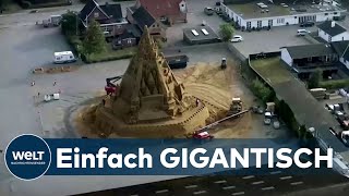 NEUER WELTREKORD 4860 Tonnen dänischer Sand – höchste Sandburg der Welt gebaut [upl. by Allyson]