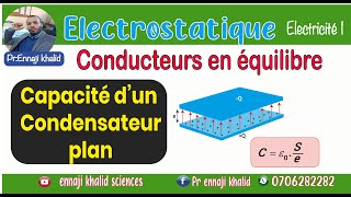 Capacité dun condensateur plan Calcul par théorème de Gauss [upl. by Imray136]