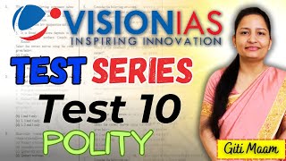 VISION IAS PRELIMS TEST SERIES 2024  POLITY  Part 2  I WILL  UPSC PRELIMS  TEST 10 [upl. by Aynodal611]