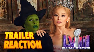 WICKED TRAILER REACTION Ariana Grande stars Super Bowl LVIII [upl. by Auqinal]