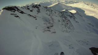 Backcountry Skiing in Alaska Pastoral Chute Turnagain Pass 31710 [upl. by Esiocnarf]