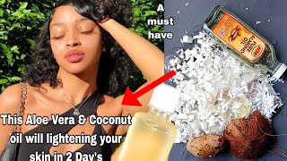 Use this coconut amp aloe Vera oil to lightening your skin tone is a natural oil for glowing radiance [upl. by Channa33]