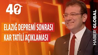 Ekrem İmamoğludan Elazığ Depremi Sonrası Kar Tatili Açıklaması [upl. by Garrity858]