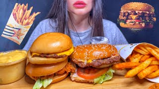 FAST FOOD  BURGERS  SPICY FRIES  MUKBANG ASMR  EATING SOUNDS [upl. by Atalya]