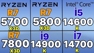 r7 5700x3d vs r7 5800x3d vs R7 7800x3d vs i5 14600k vs i7 14700k vs i9 14900k Ryzen 5700x3d Test [upl. by Refotsirk]