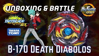 UNBOXING amp BATTLE  B170 Death Diabolos  beyblade sparking superking b170 death diabolos [upl. by Acysej]