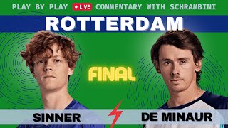 SINNER vs DE MNAUR I FINAL ATP ROTTERDAM 2024 Free Live Stream Tennis play by play commentary [upl. by Siaht]