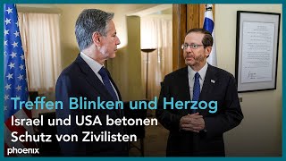 Gemeinsames Statement von USAußenminister Blinken und Jitzchak Herzog Staatspräs Israel [upl. by Nabetse]