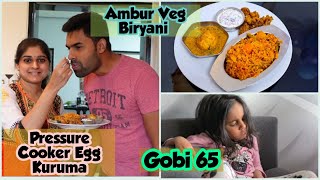 Vlog அன்ஷிகா சத்தியமா திருந்த மாட்டா  Ambur Veg Biryani  Egg Kuruma  Gobi 65  Lunch spread [upl. by Lleon778]