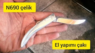 N690 çelik el yapımı serik çakısı handmade pocketknife [upl. by Michell61]