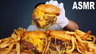 ASMR LUCKY SMASH  DOUBLE CHEESEBURGER 🍔 FRIES 🍟 Eating Sound  MAR ASMR [upl. by Fulks]