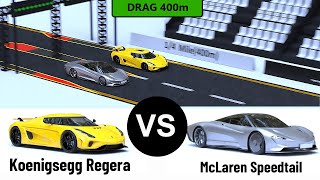 Drag Knockout Table Koenigsegg Regera VS McLaren Speedtail [upl. by Ebeneser]