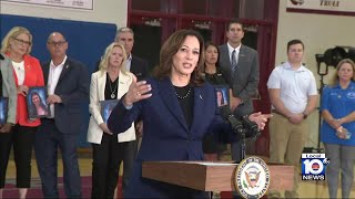 Kamala Harris tours Parkland school massacre site [upl. by Rosy]