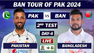 PAKISTAN vs BANGLADESH 2nd TEST MATCH DAY 4 LIVE COMMENTARY PAK vs BAN TEST MATCH LIVE [upl. by Hyps277]