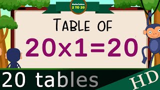 20x120 Multiplication Table of Twenty Tables Song Multiplication Time of tables  MathsTables [upl. by Haneen]