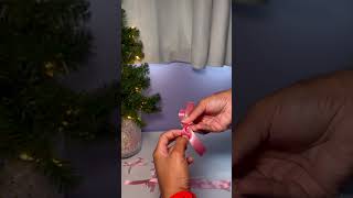 DIY Bow Garland 🎀💕🎄 bows diygarland christmasdecor christmas [upl. by Mian]