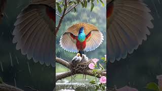 Guardian of the Nest Natures Umbrella in the Rain nature ai mother shorts birdslover [upl. by Wynny]