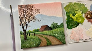 Mountain landscape paintingacrylic painting tutorialacrylic painting for beginners tutorial [upl. by Adlare]