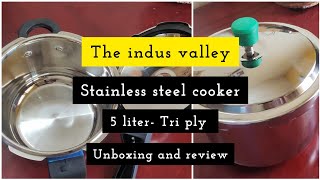 Stainless steel pressure cooker5 liter  the Indus valley 8 December 2024 [upl. by Dorri]