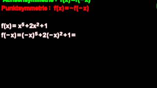 Achsensymmetrie und Punktsymmetrie bei ganzrationalen Funktionen Video 3 [upl. by Nahgeem681]