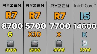 R5 5700X3D VS R7 5800X3D VS R7 8700G VS R7 7700X VS İ5 14600K RYZEN R5 5700 X3D GAMİNG BENCHMARK [upl. by Ardnama21]