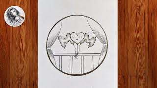 How to Draw a Mothers Day Drawing in Circle  Easy Drawing [upl. by Rosecan]