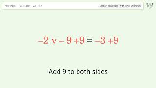 Solve 33v35v Linear Equation Video Solution  Tiger Algebra [upl. by Negriv]