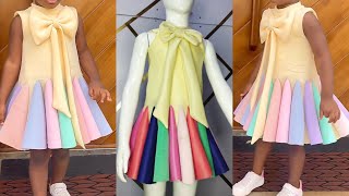 How to make a Baby Girl Dress with SET IN GORES  GODET DRESS  CONE DRESS  PANEL DRESS [upl. by Allerie]