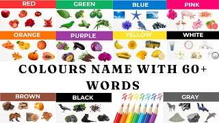 Colours name  Learning colours name with example [upl. by Noffets853]