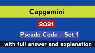 Capgemini Pseudo Code 2021  Set 1   MCQs  How to Solve Pseudo Code  The Coding Bytes [upl. by Valentino]