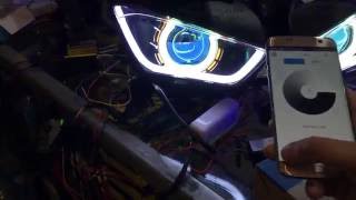 Yamaha r25 headlight evolution use app connected change colour [upl. by Jerol]