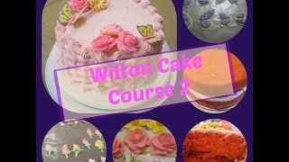 Wilton Cake Class Course 2 quotFlowers and Cake Designquot  Final Cake [upl. by Tanah]