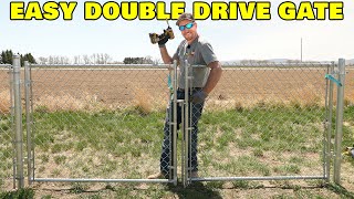 Easily Hang A Double Drive Chain Link Gate [upl. by Mialliw]