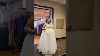 Wedding Reception Dress on a Pear Shape Try on plussizeweddingdress [upl. by Burrow]