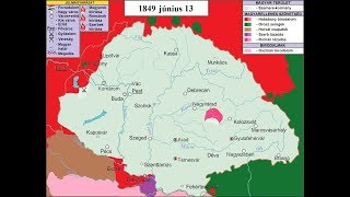 Az 184849es magyar forradalom és szabadságharc mozgó térkép és információ [upl. by Atiuqehs]