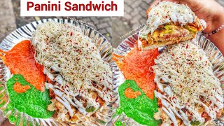 Cheesy and Loaded Panini Sandwich  Mumbai Street Food [upl. by Snook]