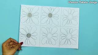 How to draw simple mandala flower design  design for beginners  pencil drawing flower easy [upl. by Mara133]