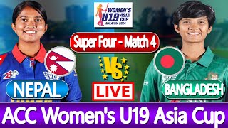 Bangladesh Women vs Nepal Women Live Score  Live Cricket Today Match  U19 Asia Cup 2024 [upl. by Edmunda806]