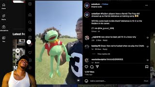 BigR reacts to Raiders playing with quotKermit the Frogquot aka quotPatrick the Frogquot  Las Vegas Raiders [upl. by Ylrahc]