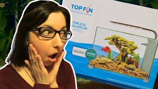 Betta Fish Tank Unboxing And Review  Top Fin Rimless Aquarium 5 Gallon Tank [upl. by Babbie]