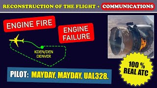 ENGINE FAILURE and ENGINE FIRE  United Boeing 777200  Denver airport [upl. by Lorrimer]