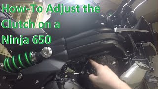 How to adjust clutch on NINJA 650  2012  2016 [upl. by Betteanne]