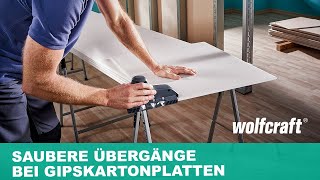 Kantenhobel Saubere Übergänge zwischen zwei Gipskartonplatten  wolfcraft [upl. by Kiyoshi]