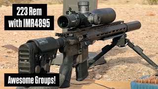 223 Rem IMR4895 First Reloads Great groups 60 Vmax 69 Sierra 75 Hornady Reloading ampResults [upl. by Ahsiuq]